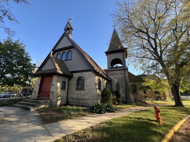 The front of our historic church