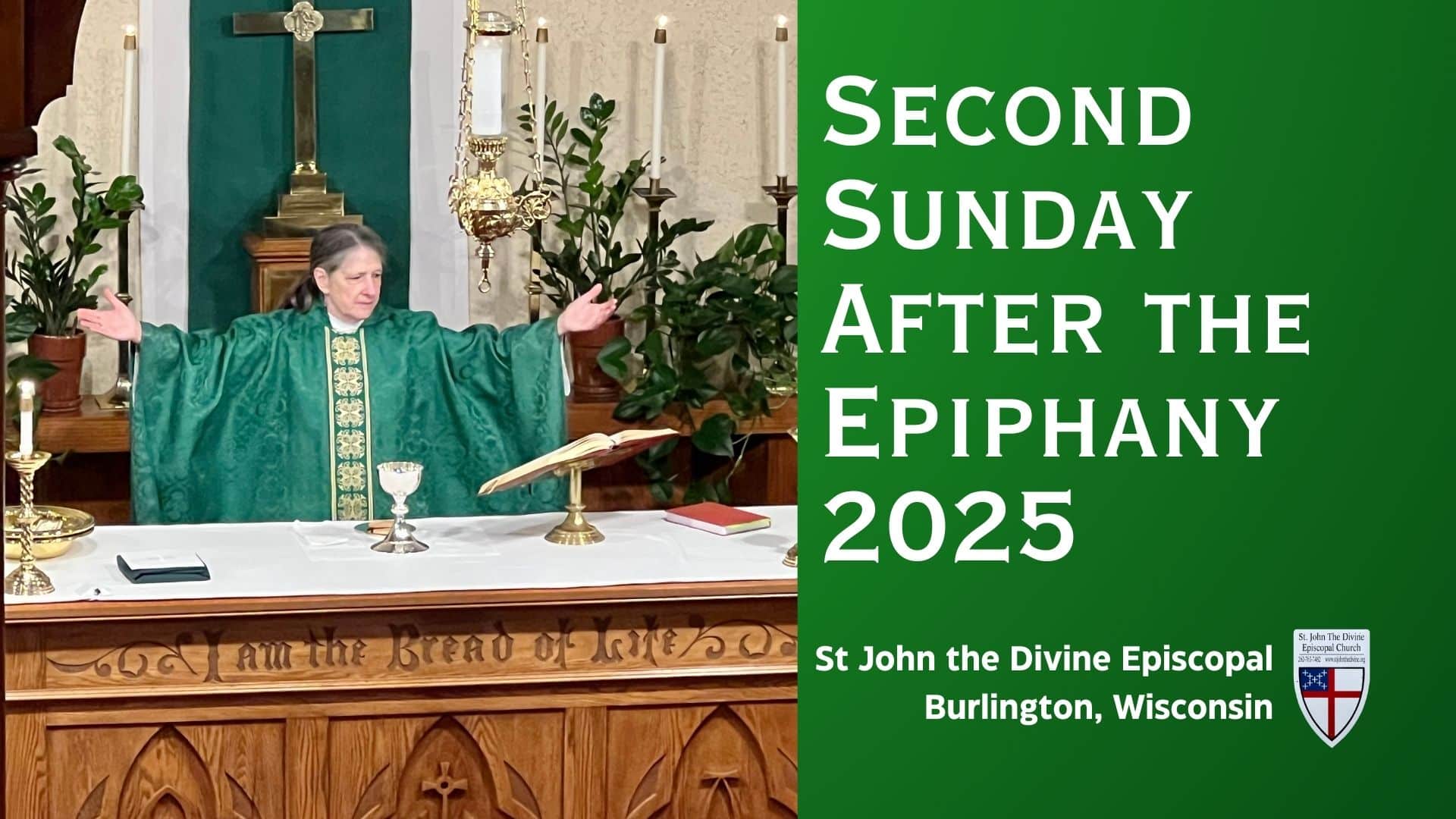 A photo of Our priest blessing the gifts was used to for the title card for the Second Sunday After the Epiphany 2025